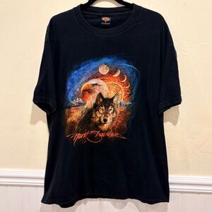 Harley Davidson Wolff, Eagle, Glenwood Springs Colorado Black Tee XL men’s